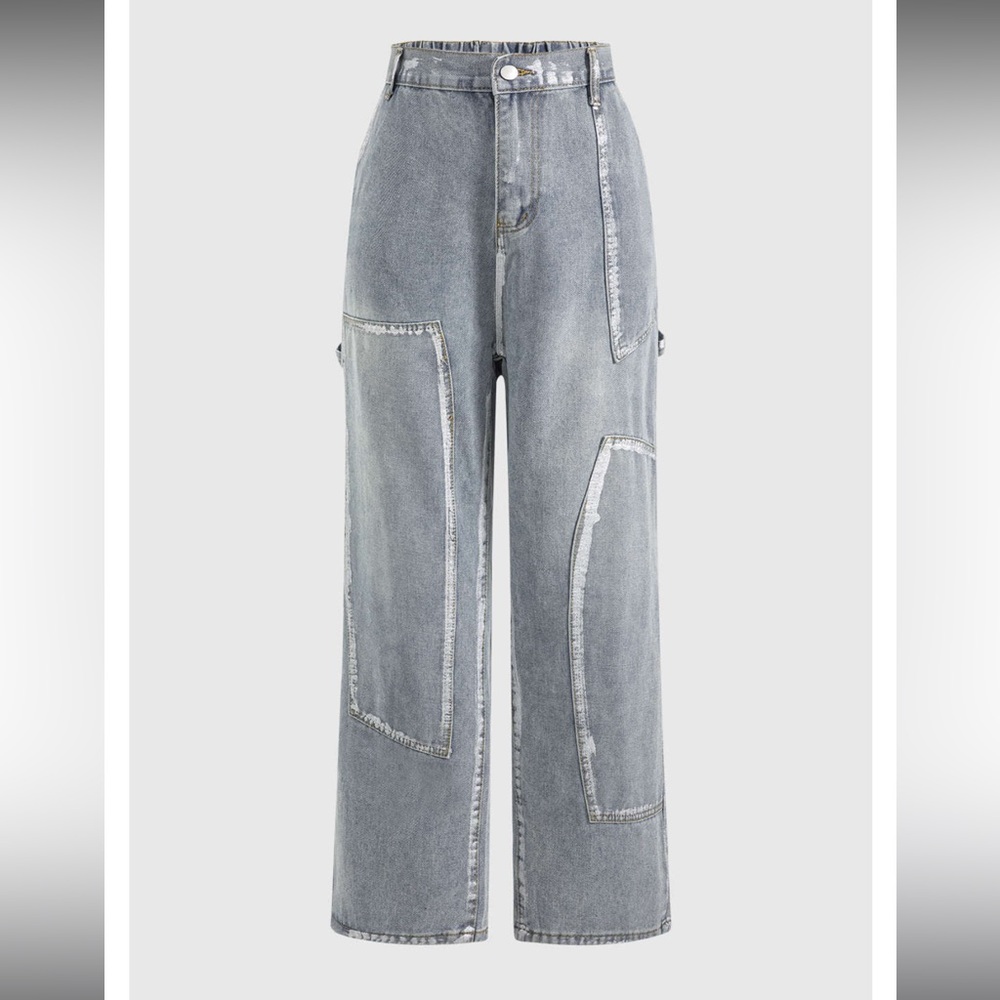 NWT Denim Patchwork Design Jeans— Size XL